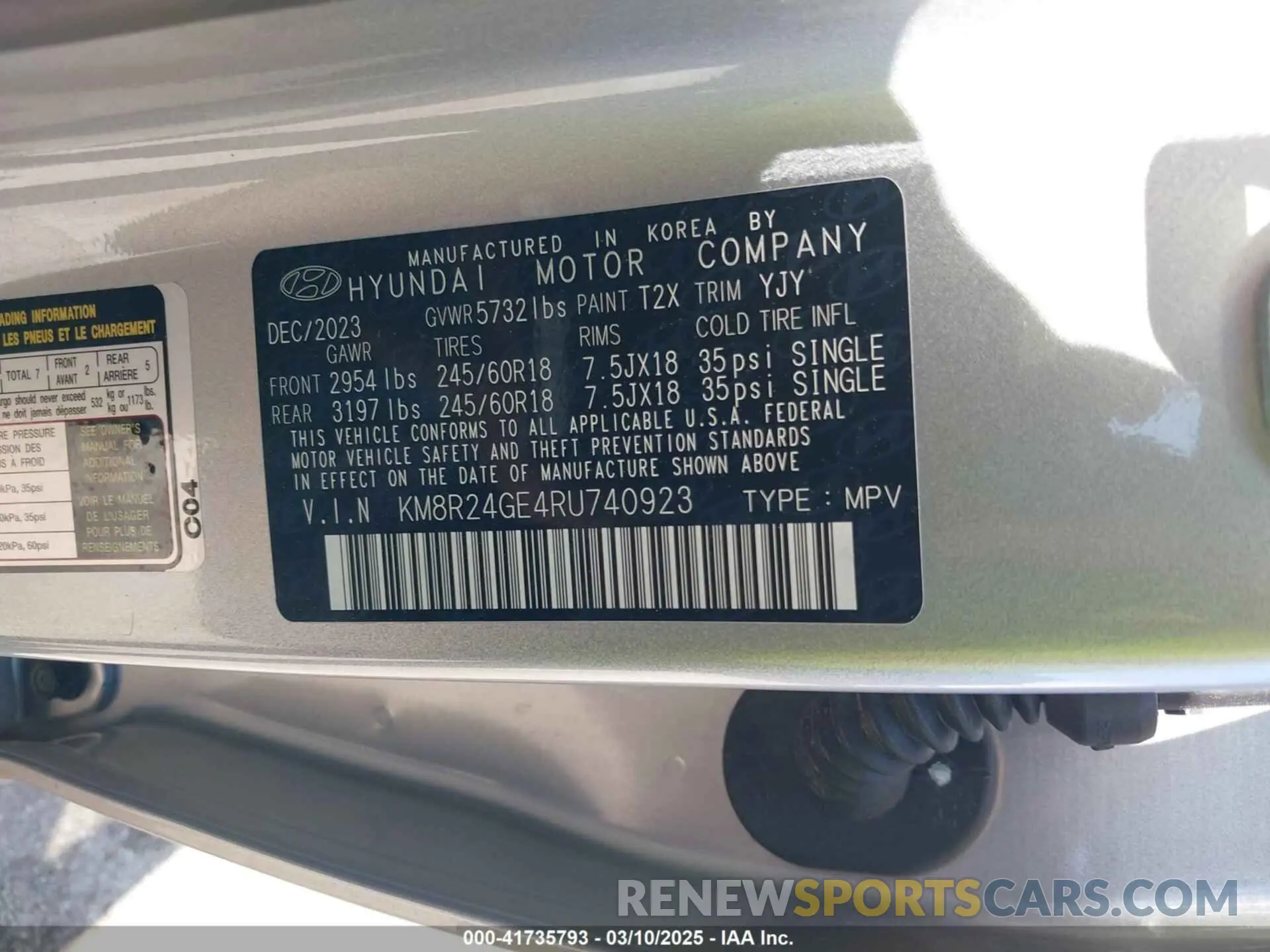 9 Photograph of a damaged car KM8R24GE4RU740923 HYUNDAI PALISADE 2024