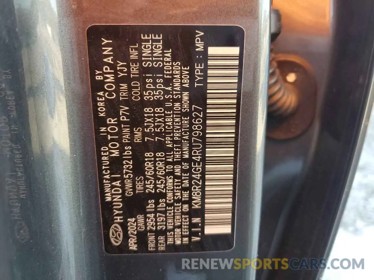 13 Photograph of a damaged car KM8R24GE4RU798627 HYUNDAI PALISADE 2024