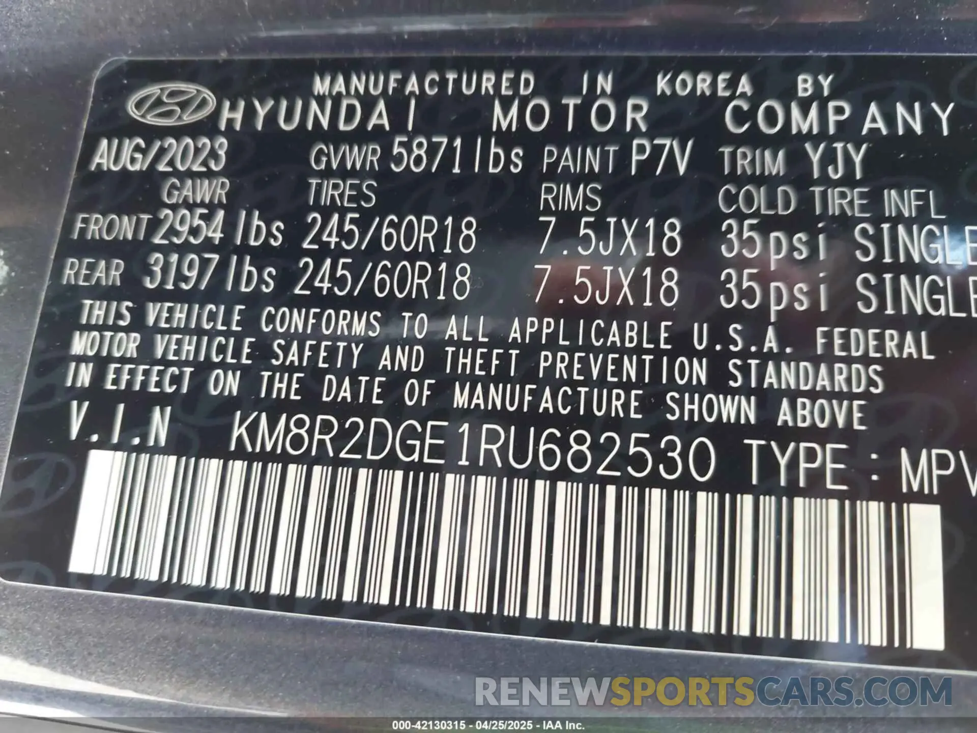 9 Photograph of a damaged car KM8R2DGE1RU682530 HYUNDAI PALISADE 2024