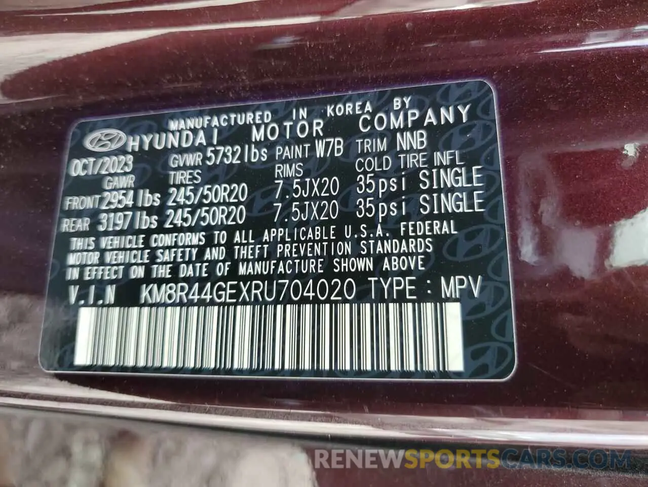 12 Photograph of a damaged car KM8R44GEXRU704020 HYUNDAI PALISADE 2024