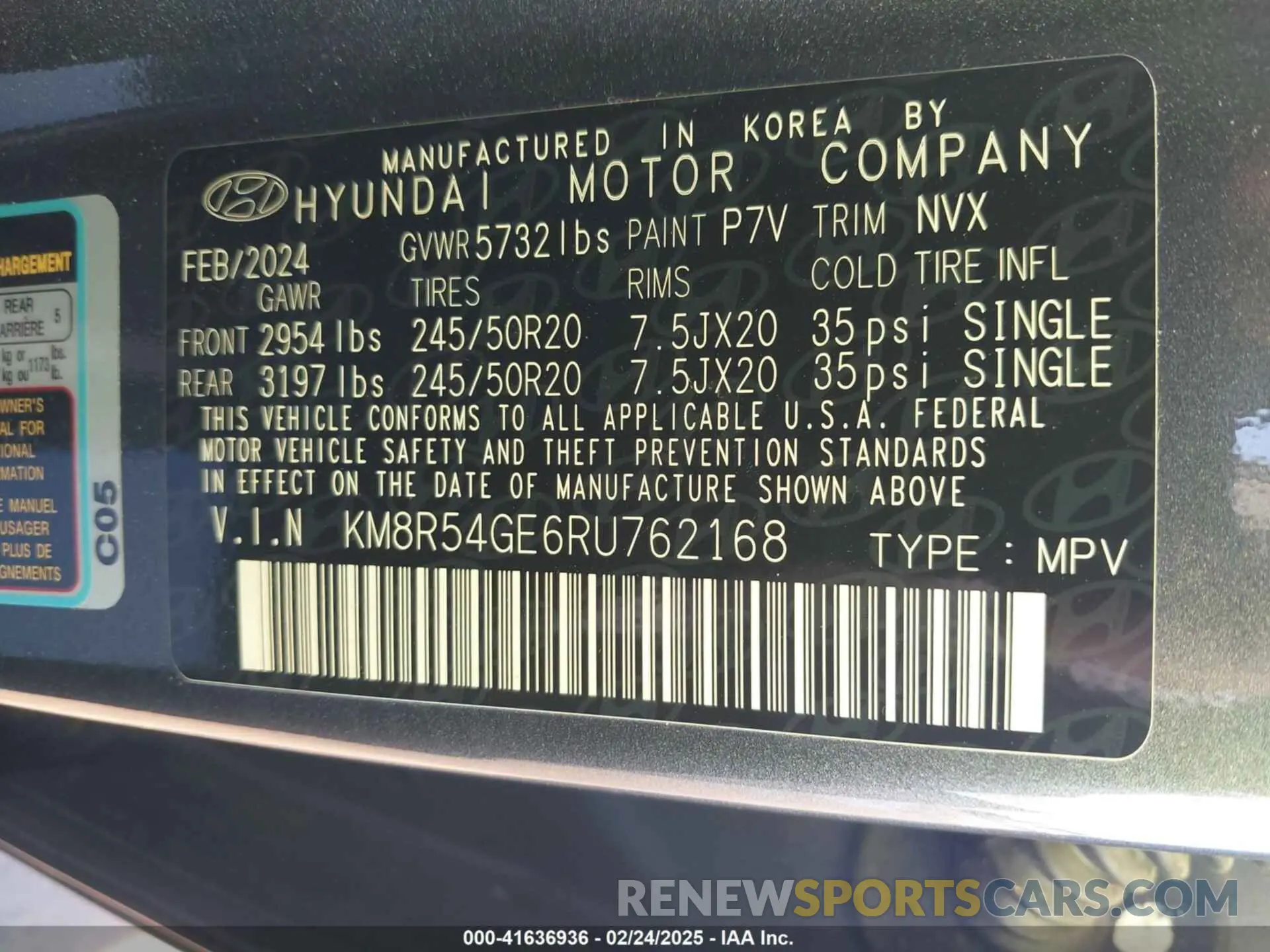 9 Photograph of a damaged car KM8R54GE6RU762168 HYUNDAI PALISADE 2024
