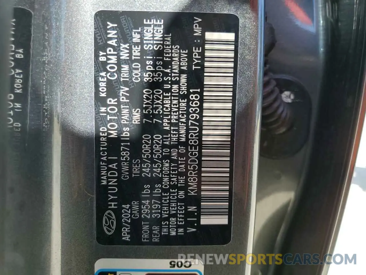 14 Photograph of a damaged car KM8R5DGE8RU793681 HYUNDAI PALISADE 2024