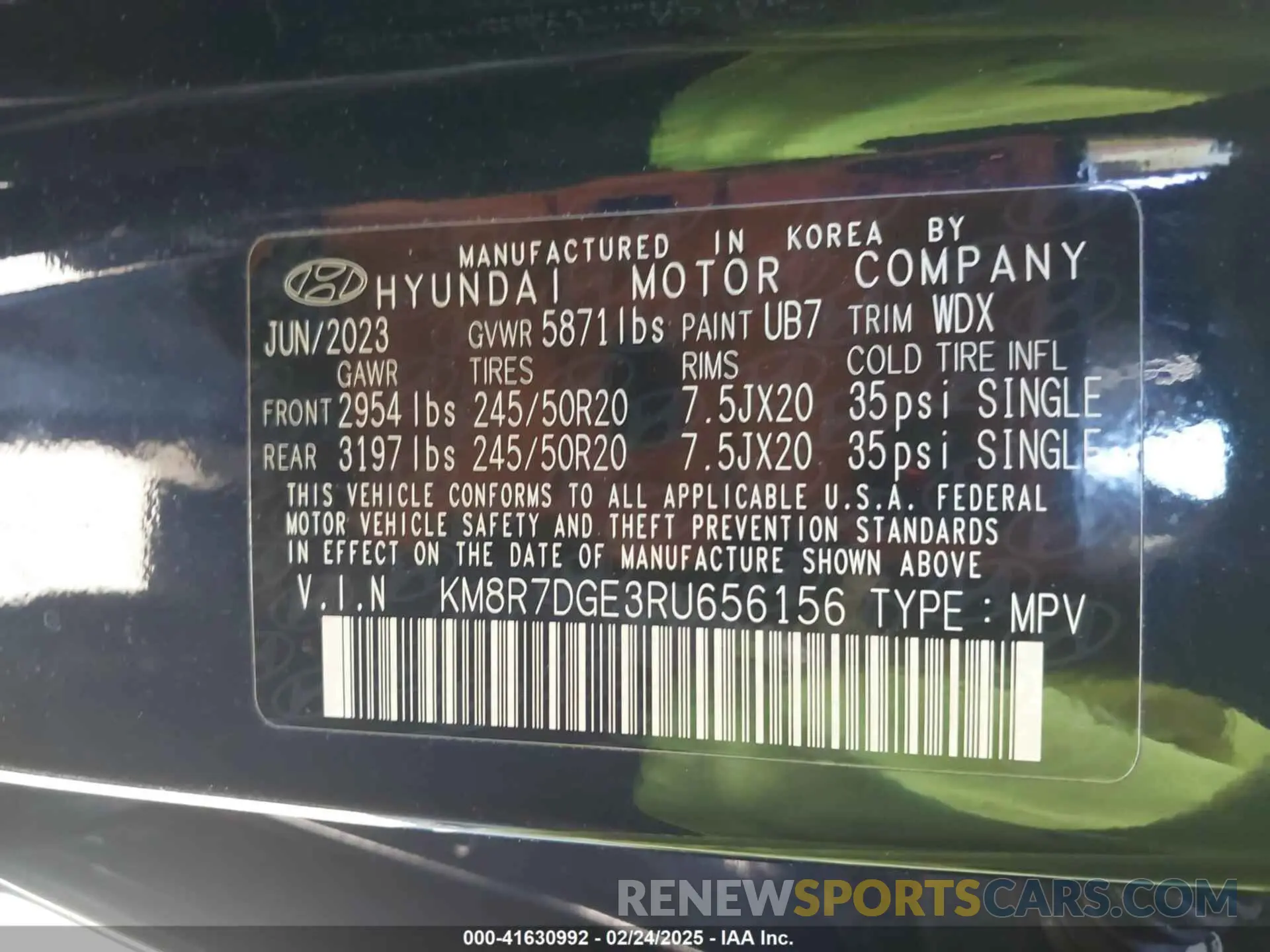 9 Photograph of a damaged car KM8R7DGE3RU656156 HYUNDAI PALISADE 2024