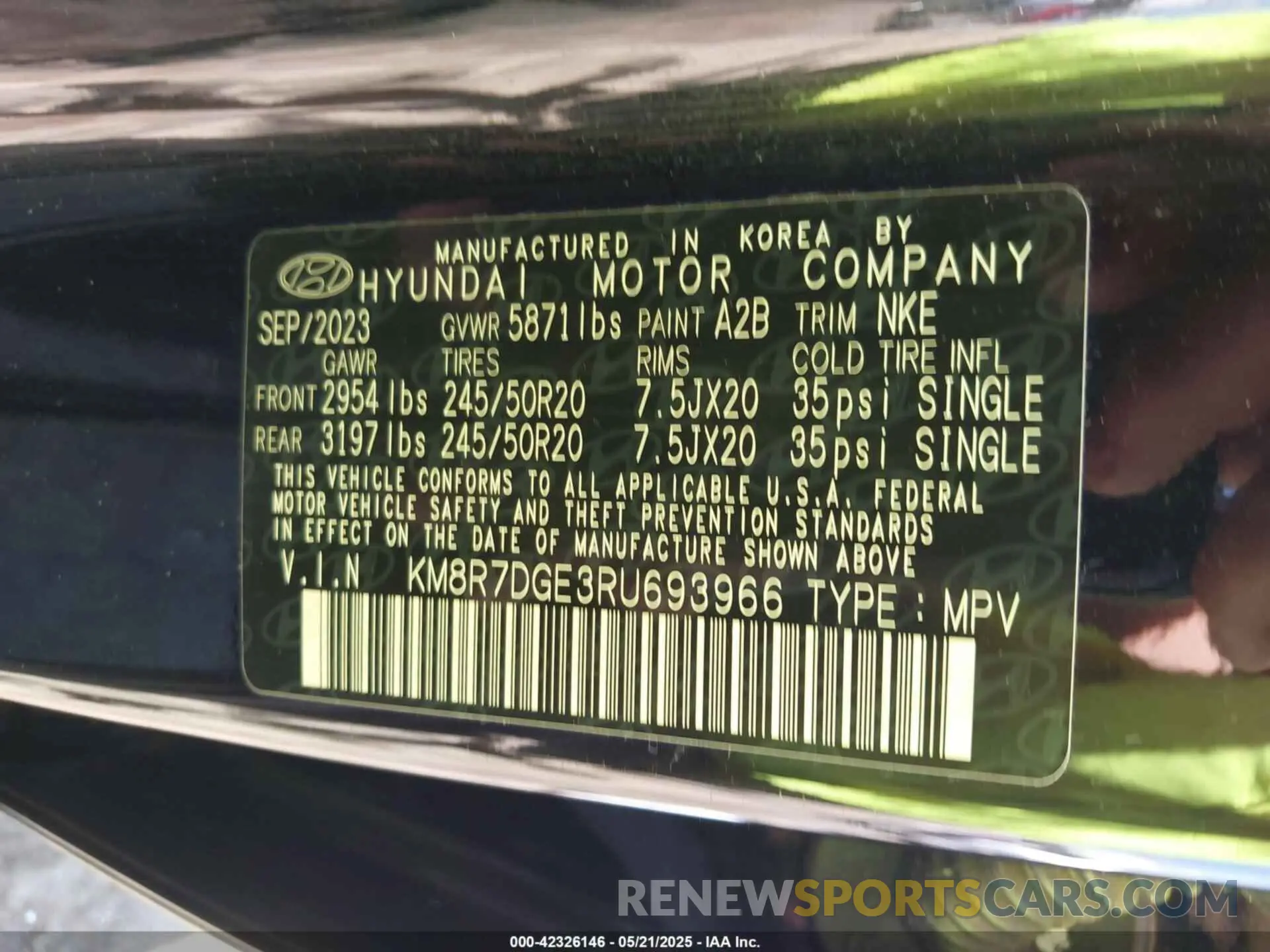 9 Photograph of a damaged car KM8R7DGE3RU693966 HYUNDAI PALISADE 2024