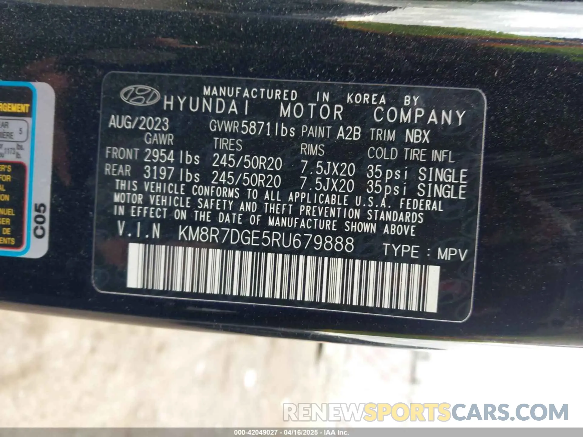 9 Photograph of a damaged car KM8R7DGE5RU679888 HYUNDAI PALISADE 2024