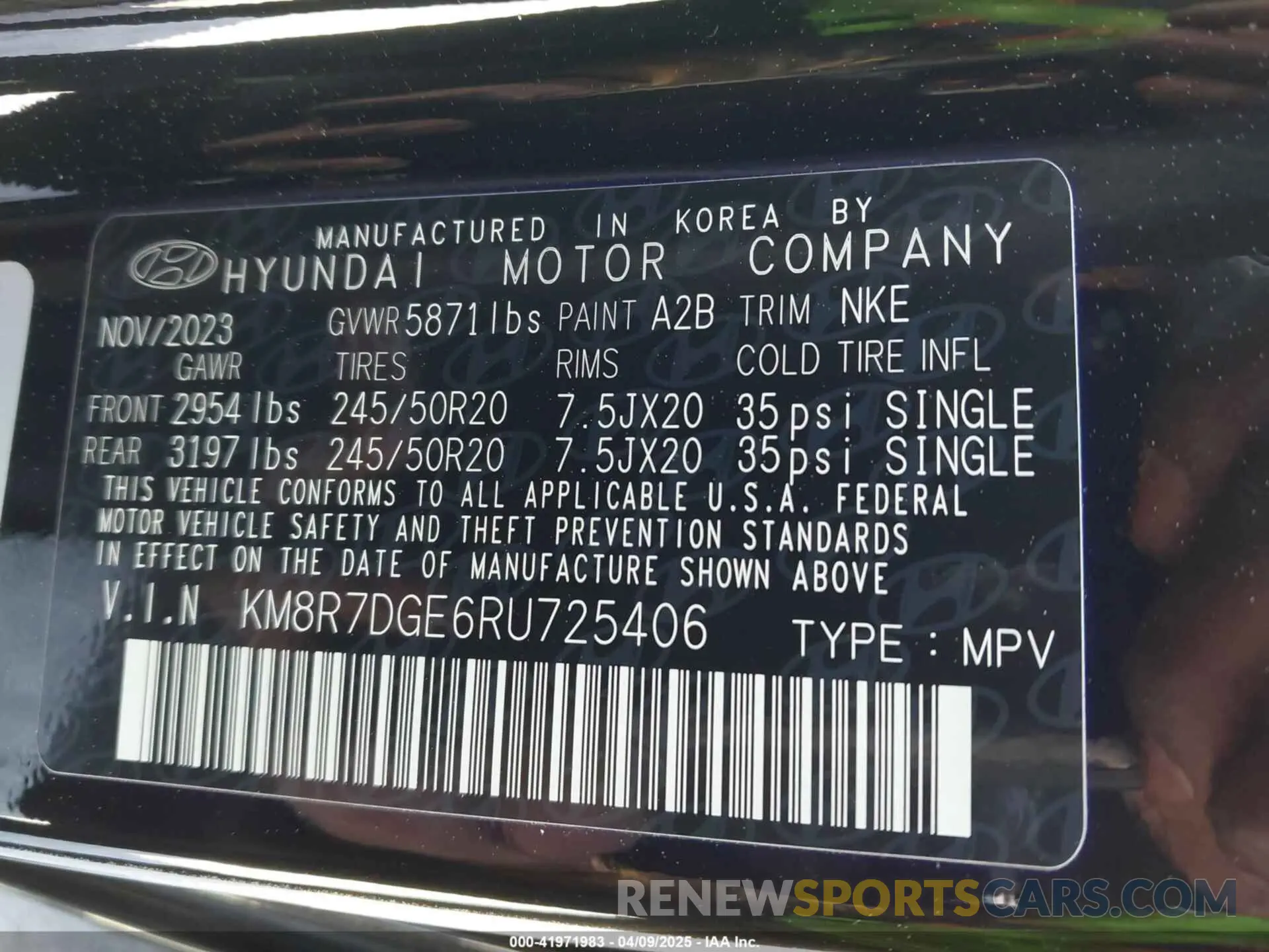 9 Photograph of a damaged car KM8R7DGE6RU725406 HYUNDAI PALISADE 2024