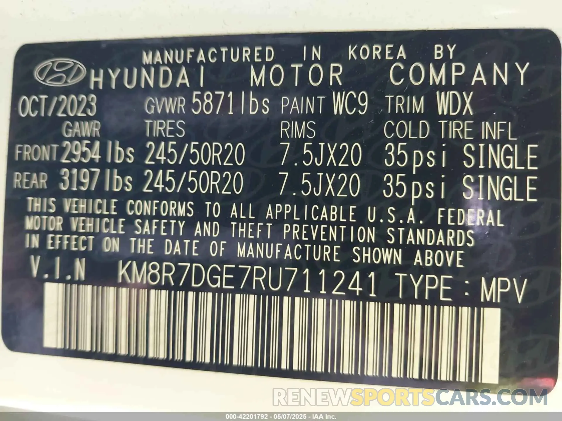 9 Photograph of a damaged car KM8R7DGE7RU711241 HYUNDAI PALISADE 2024