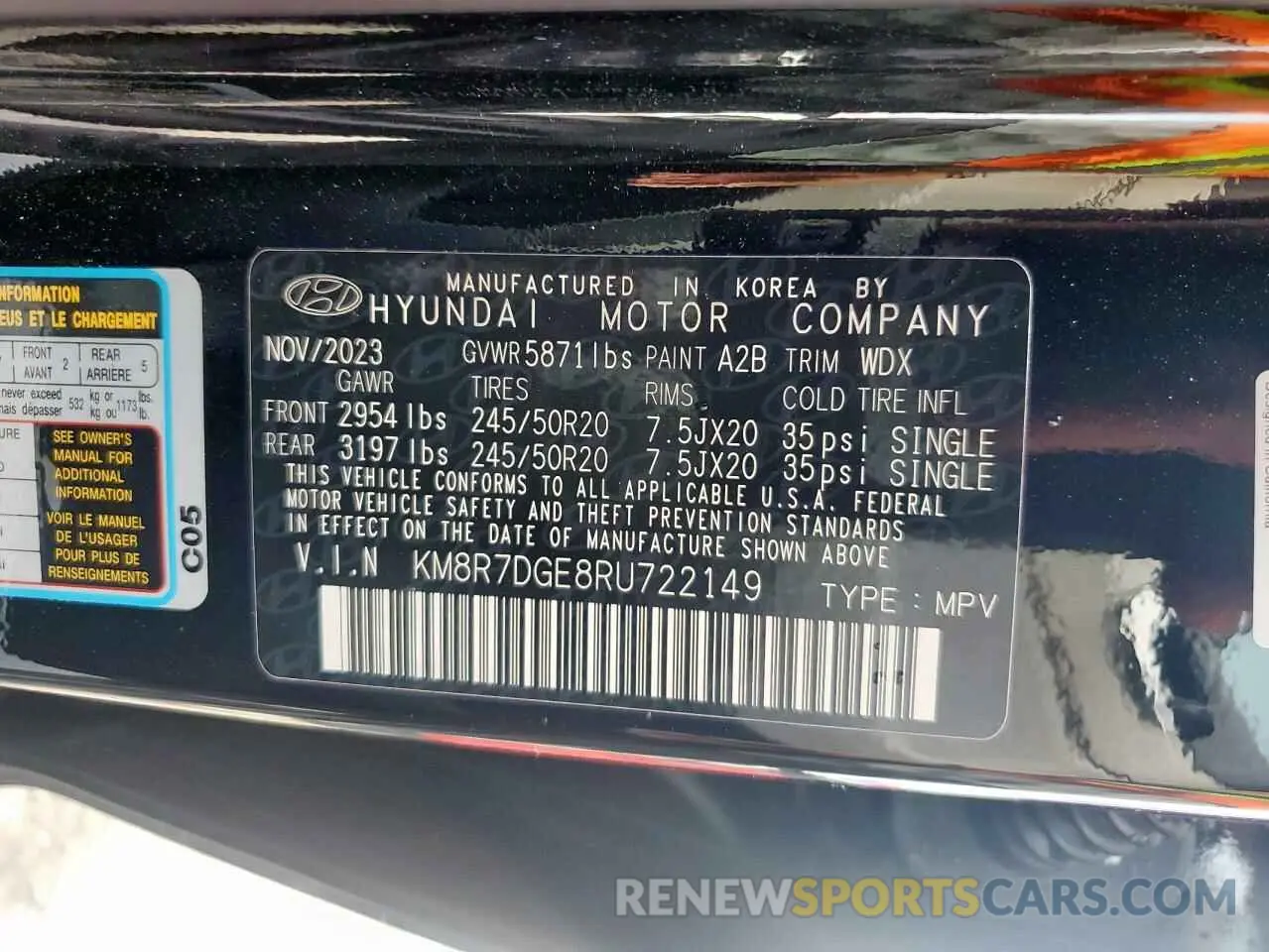 14 Photograph of a damaged car KM8R7DGE8RU722149 HYUNDAI PALISADE 2024