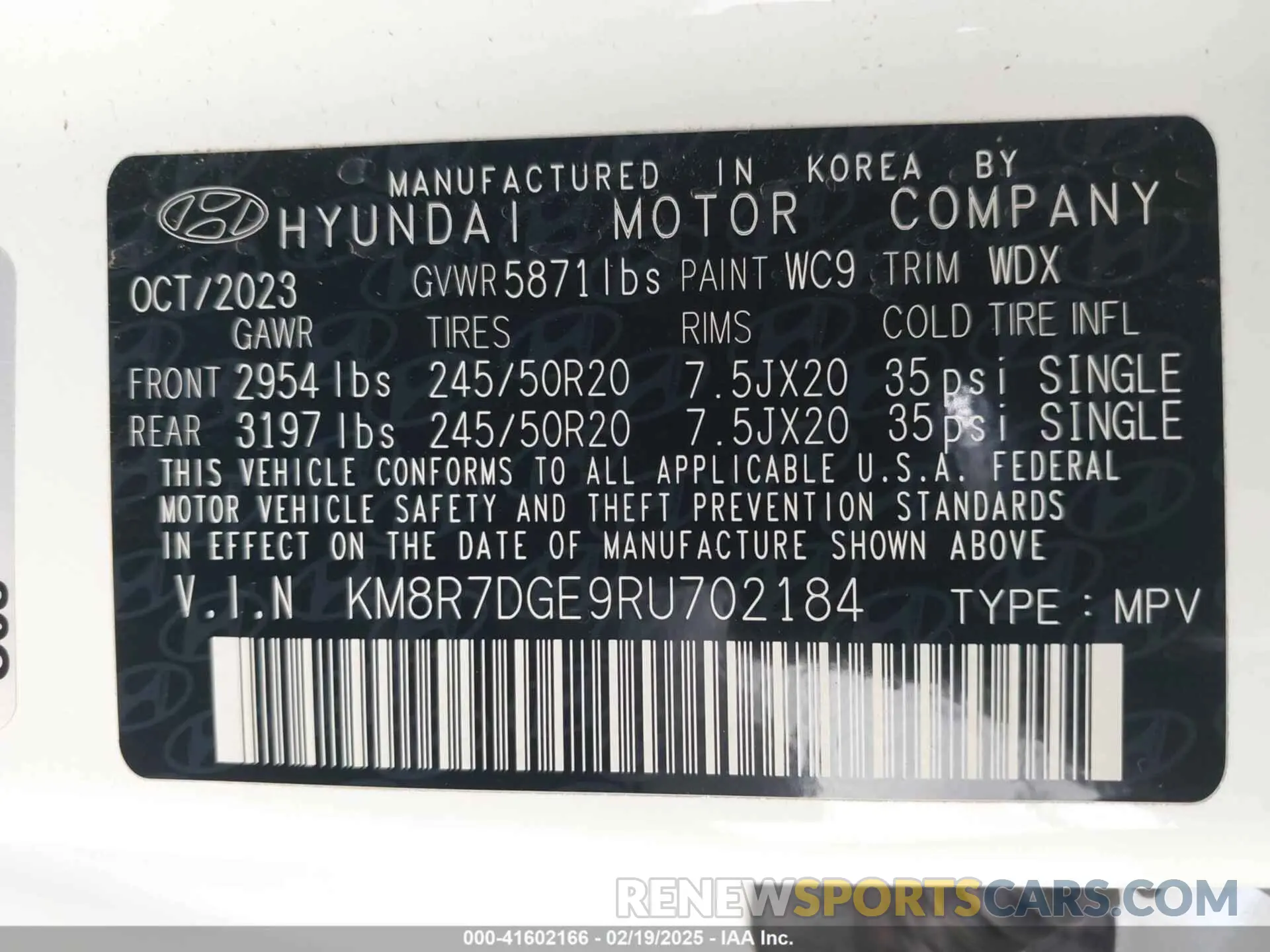 9 Фотография поврежденного автомобиля KM8R7DGE9RU702184 HYUNDAI PALISADE 2024