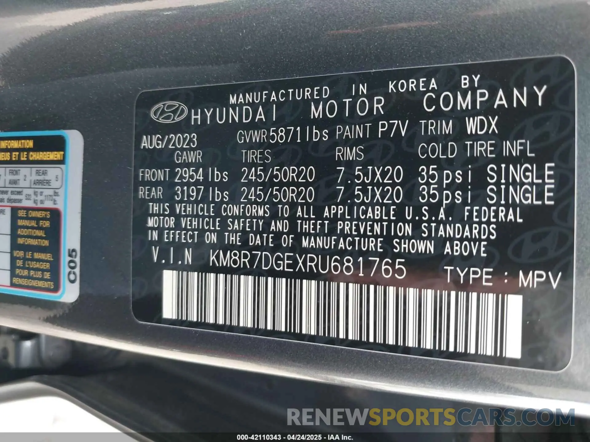 9 Фотография поврежденного автомобиля KM8R7DGEXRU681765 HYUNDAI PALISADE 2024
