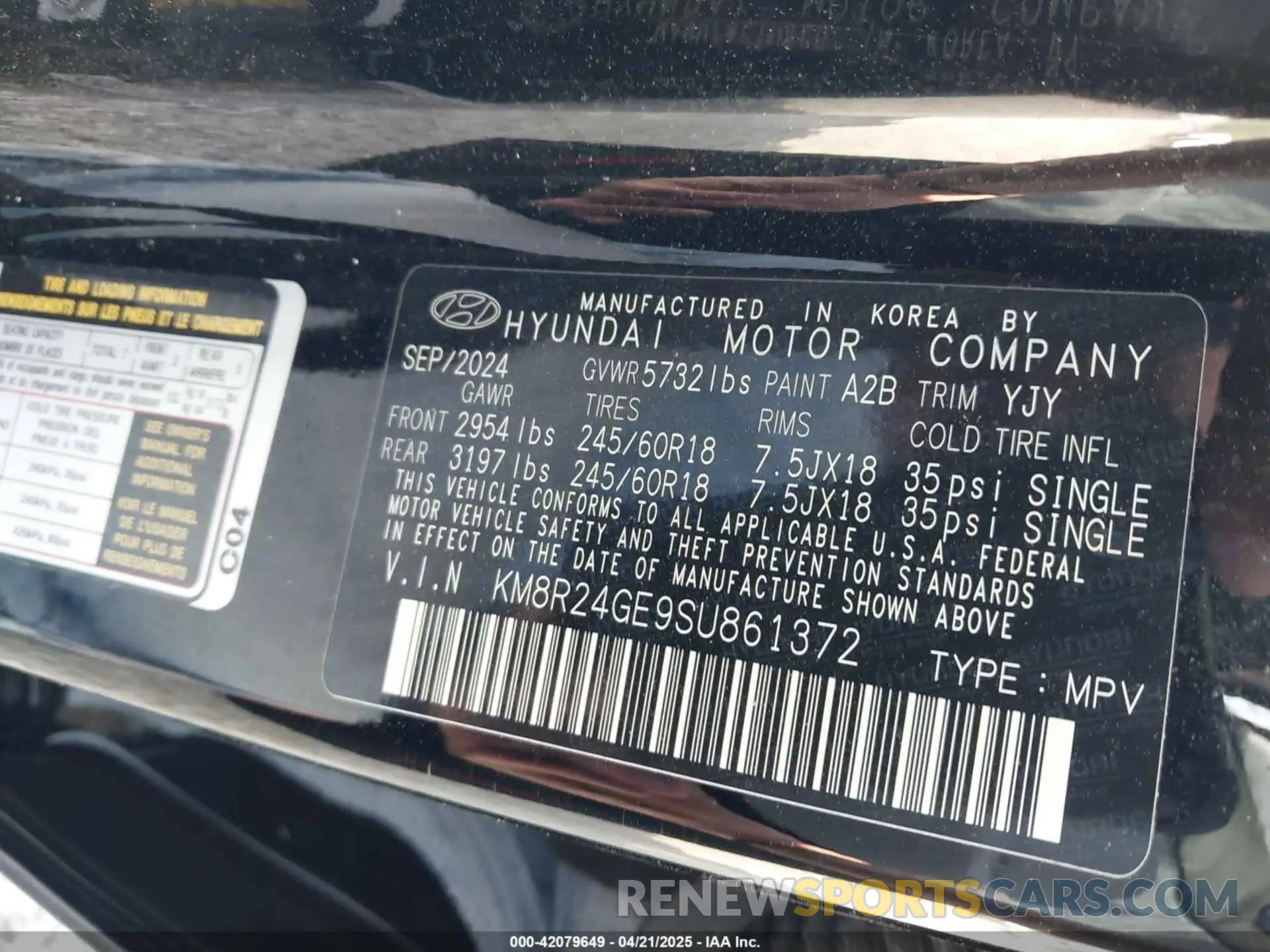 9 Фотография поврежденного автомобиля KM8R24GE9SU861372 HYUNDAI PALISADE 2025
