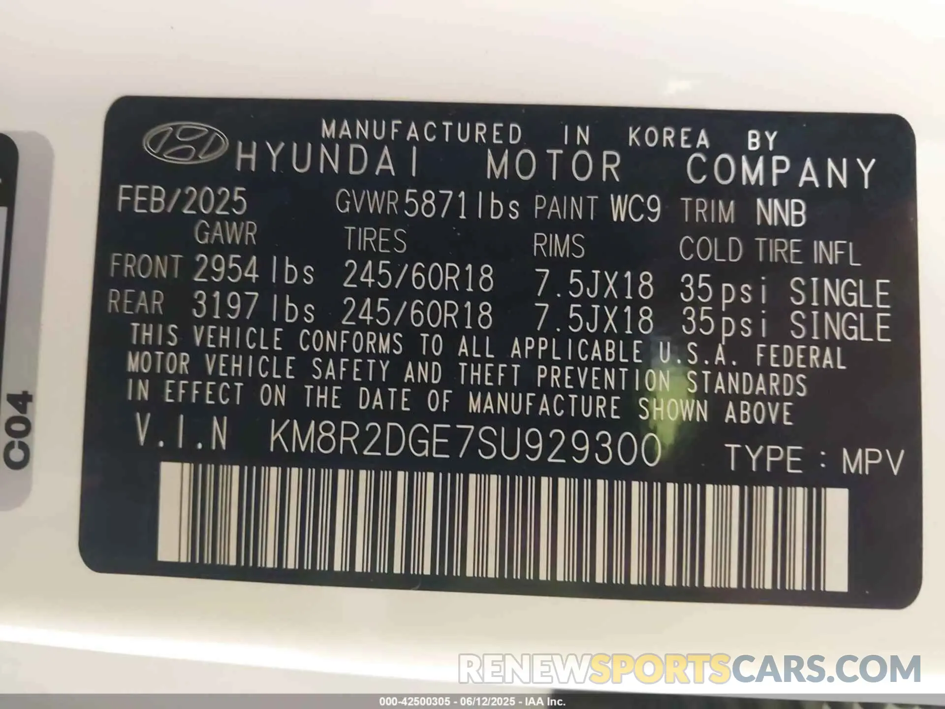 9 Фотография поврежденного автомобиля KM8R2DGE7SU929300 HYUNDAI PALISADE 2025