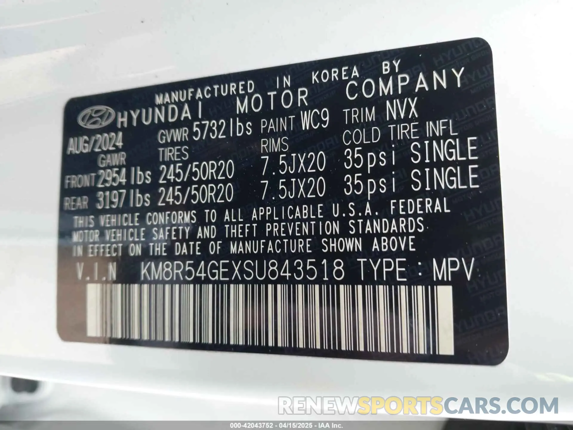 9 Фотография поврежденного автомобиля KM8R54GEXSU843518 HYUNDAI PALISADE 2025
