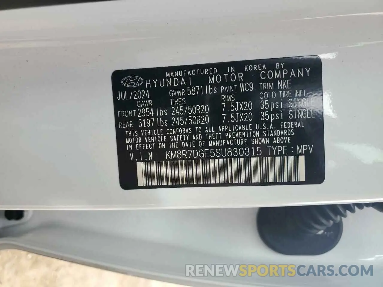 16 Photograph of a damaged car KM8R7DGE5SU830315 HYUNDAI PALISADE 2025