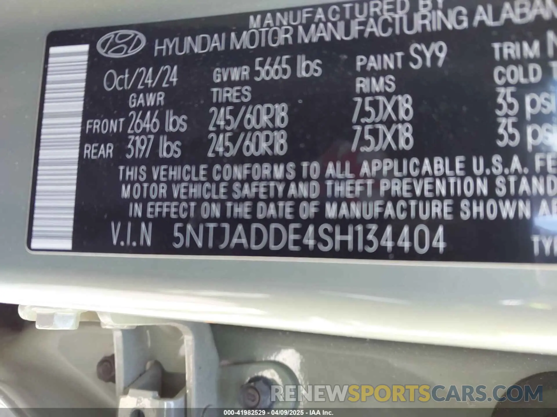 9 Photograph of a damaged car 5NTJADDE4SH134404 HYUNDAI SANTA CRUZ 2025