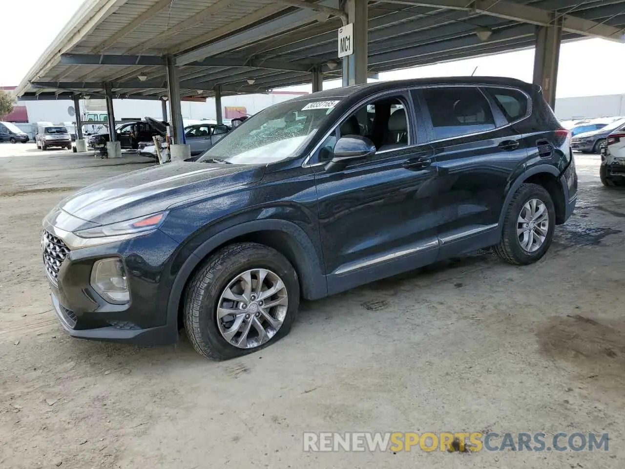 1 Photograph of a damaged car 5NMS23AD4KH103317 HYUNDAI SANTA FE 2019