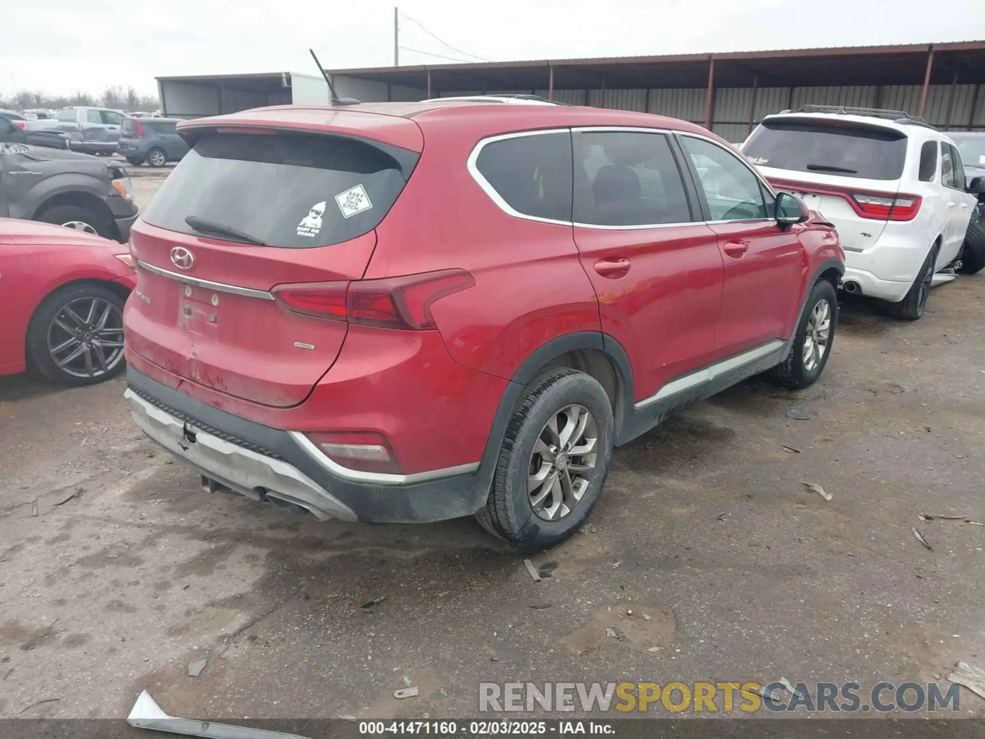 4 Фотография поврежденного автомобиля 5NMS2CAD5KH091985 HYUNDAI SANTA FE 2019