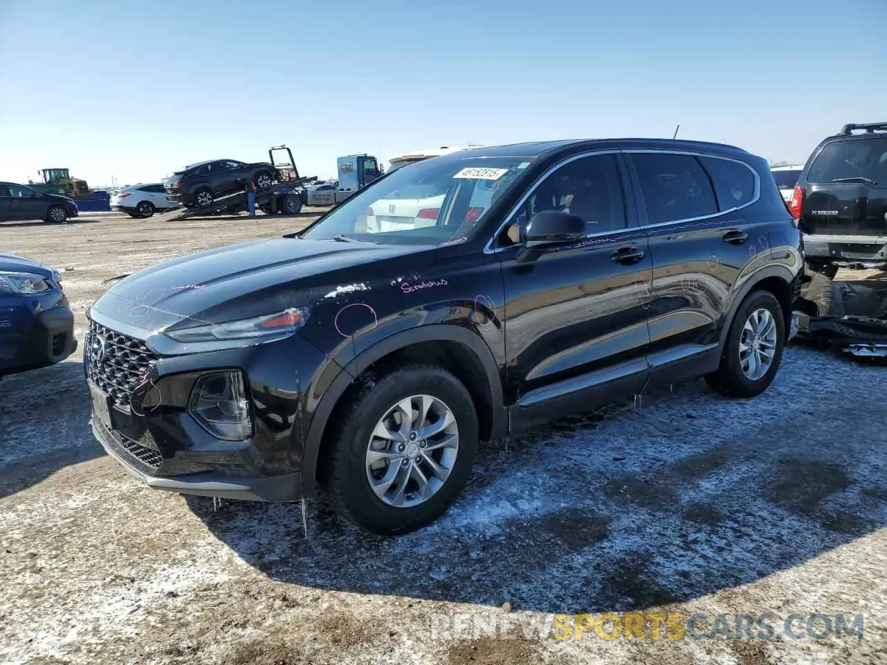 1 Photograph of a damaged car 5NMS2CAD9KH049870 HYUNDAI SANTA FE 2019