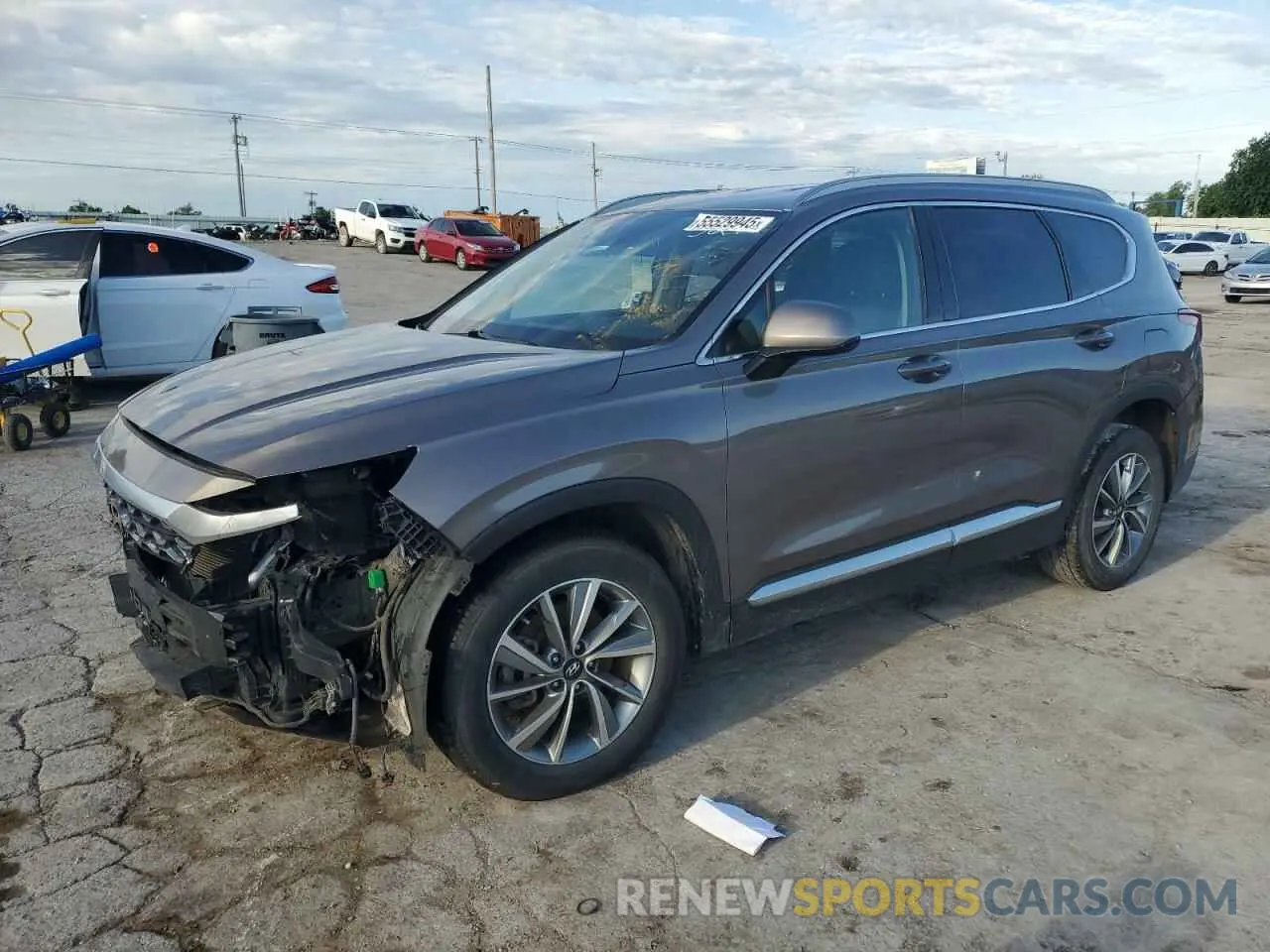 1 Photograph of a damaged car 5NMS33AD0KH053299 HYUNDAI SANTA FE 2019