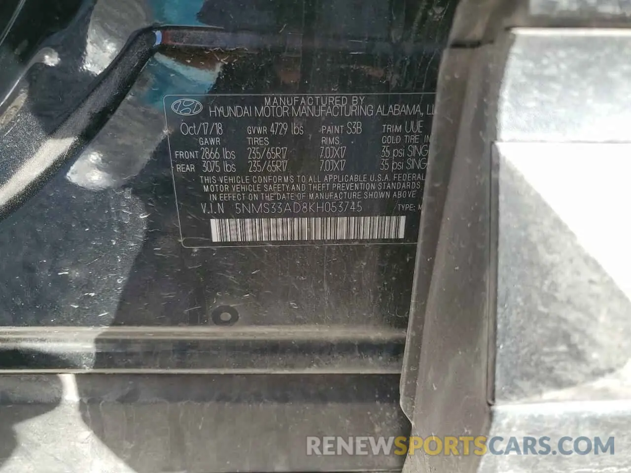 13 Photograph of a damaged car 5NMS33AD8KH053745 HYUNDAI SANTA FE 2019