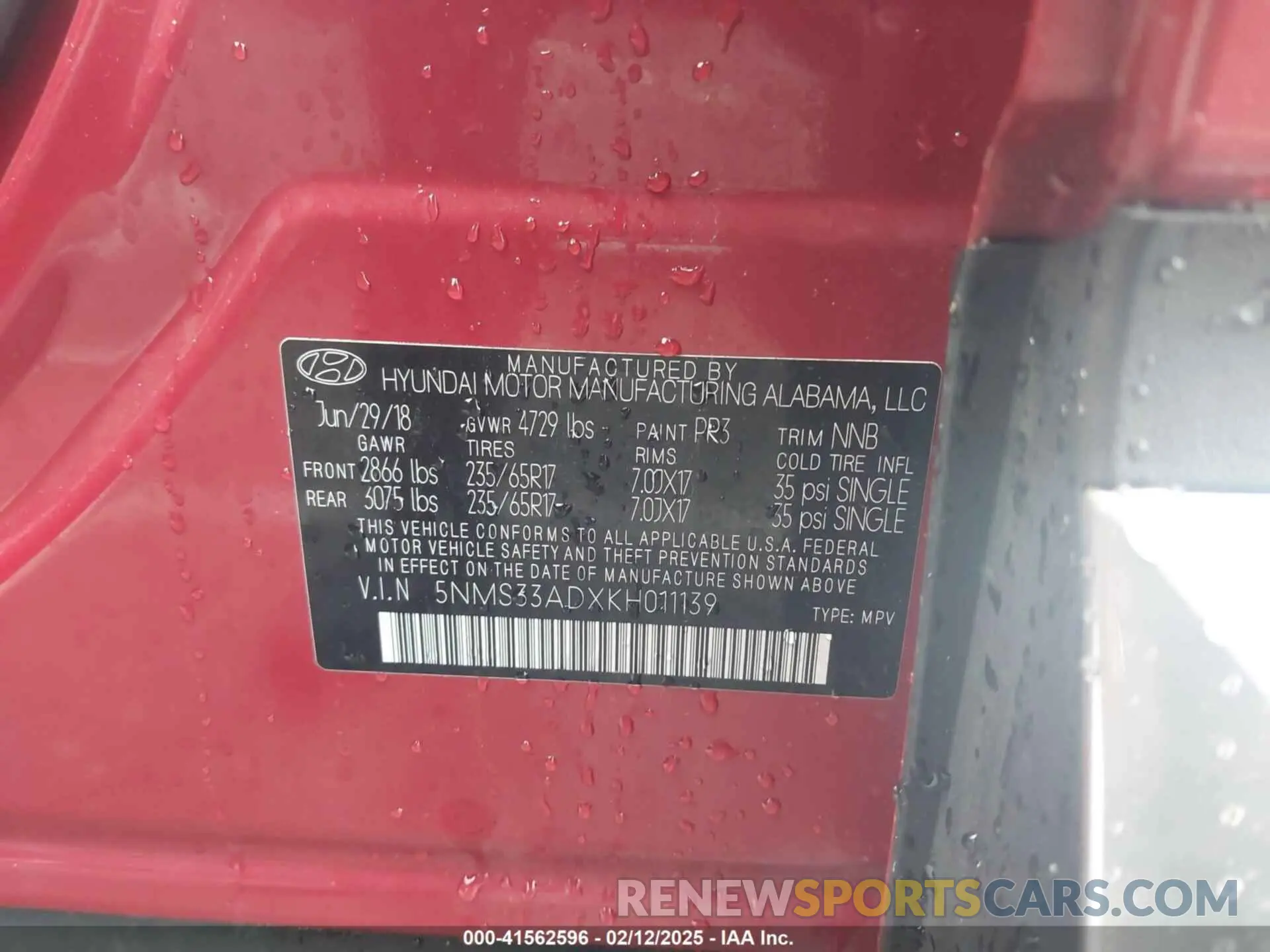 9 Фотография поврежденного автомобиля 5NMS33ADXKH011139 HYUNDAI SANTA FE 2019