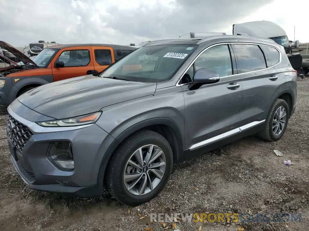 1 Photograph of a damaged car 5NMS53AD7KH072104 HYUNDAI SANTA FE 2019