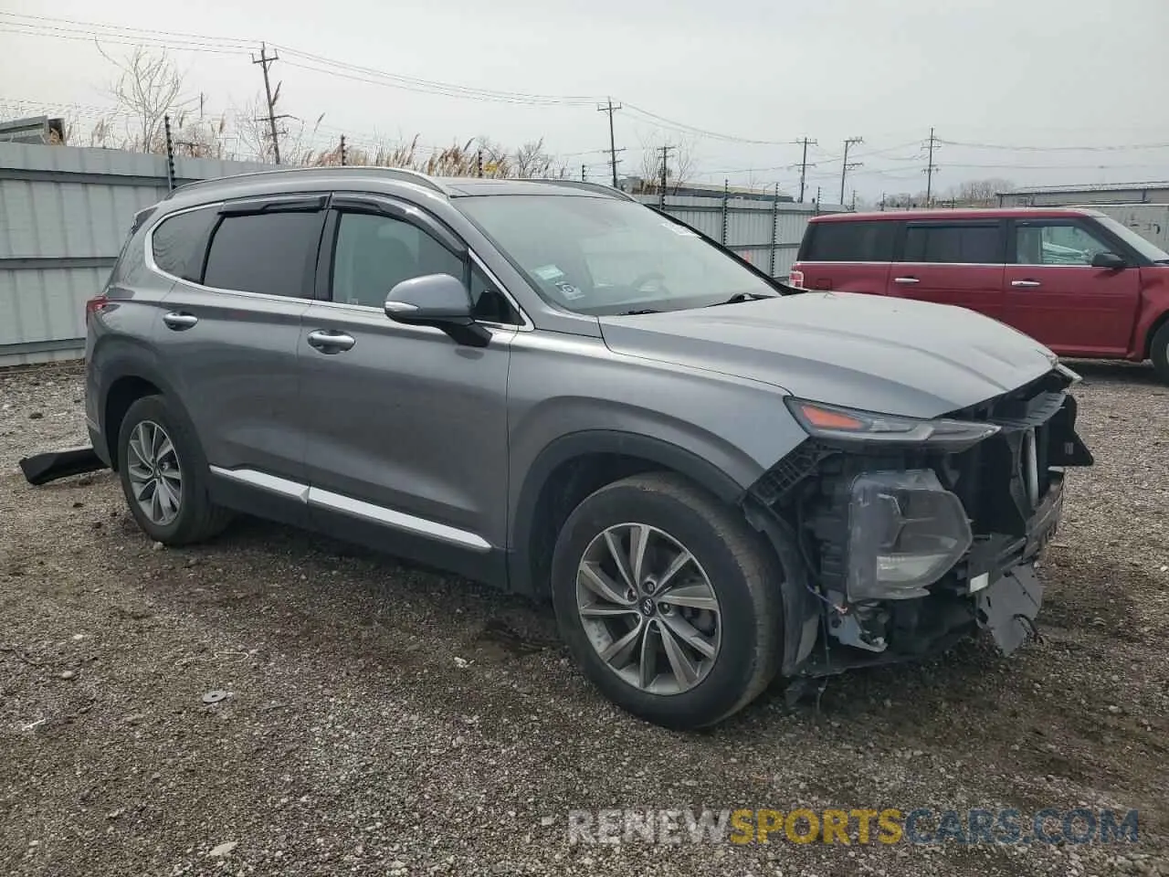 4 Photograph of a damaged car 5NMS5CAD7KH001629 HYUNDAI SANTA FE 2019