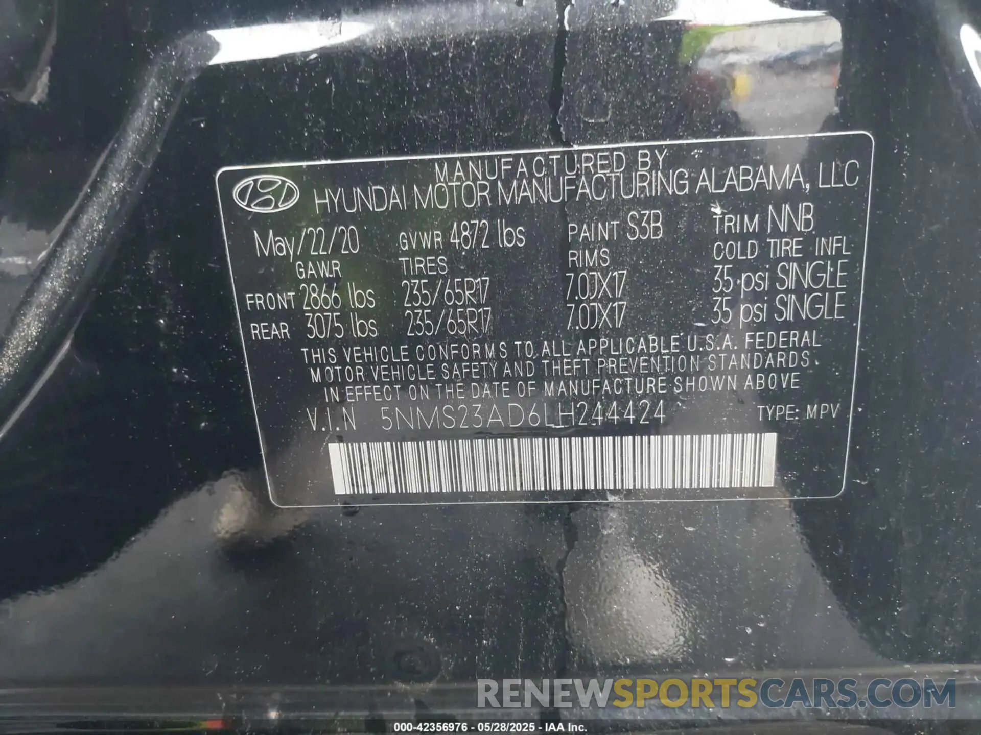 9 Photograph of a damaged car 5NMS23AD6LH244424 HYUNDAI SANTA FE 2020