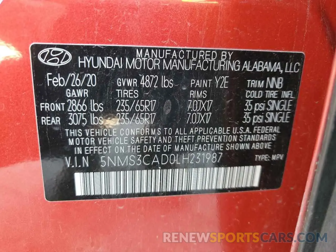 15 Фотография поврежденного автомобиля 5NMS3CAD0LH231987 HYUNDAI SANTA FE 2020
