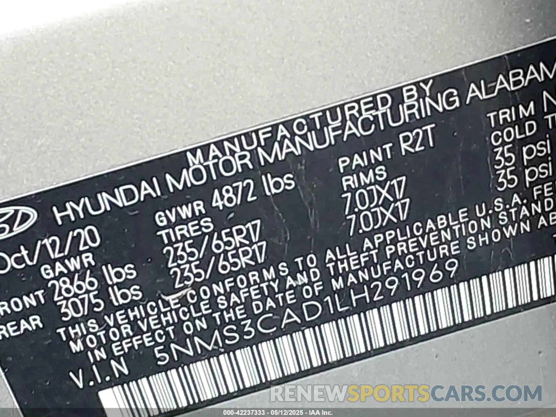 9 Photograph of a damaged car 5NMS3CAD1LH291969 HYUNDAI SANTA FE 2020