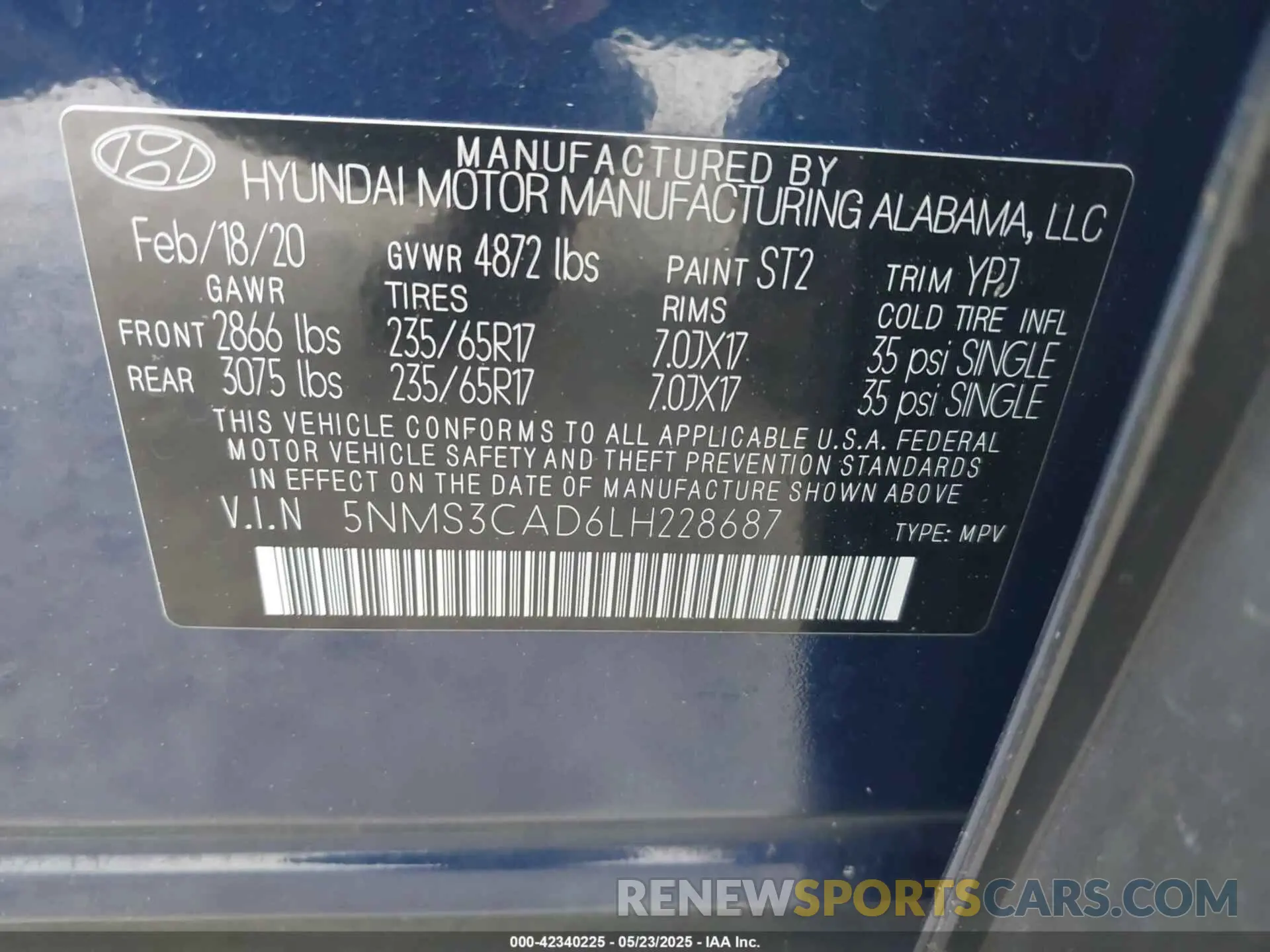 9 Фотография поврежденного автомобиля 5NMS3CAD6LH228687 HYUNDAI SANTA FE 2020