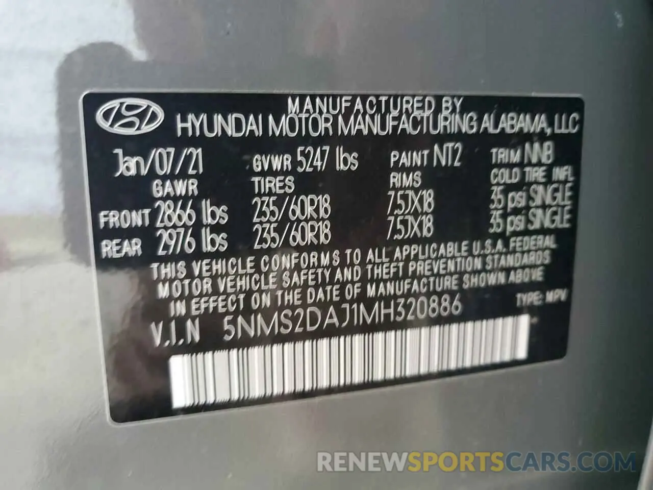 13 Photograph of a damaged car 5NMS2DAJ1MH320886 HYUNDAI SANTA FE 2021