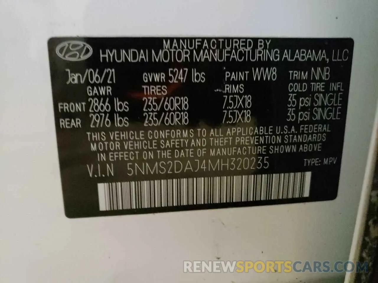 14 Фотография поврежденного автомобиля 5NMS2DAJ4MH320235 HYUNDAI SANTA FE 2021