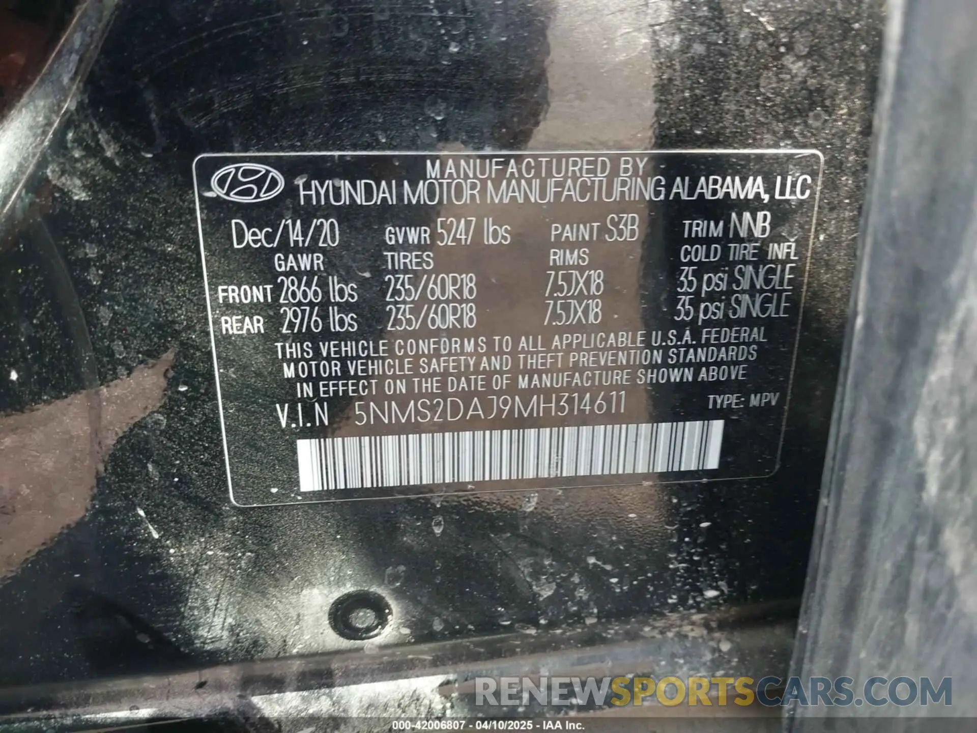 9 Фотография поврежденного автомобиля 5NMS2DAJ9MH314611 HYUNDAI SANTA FE 2021