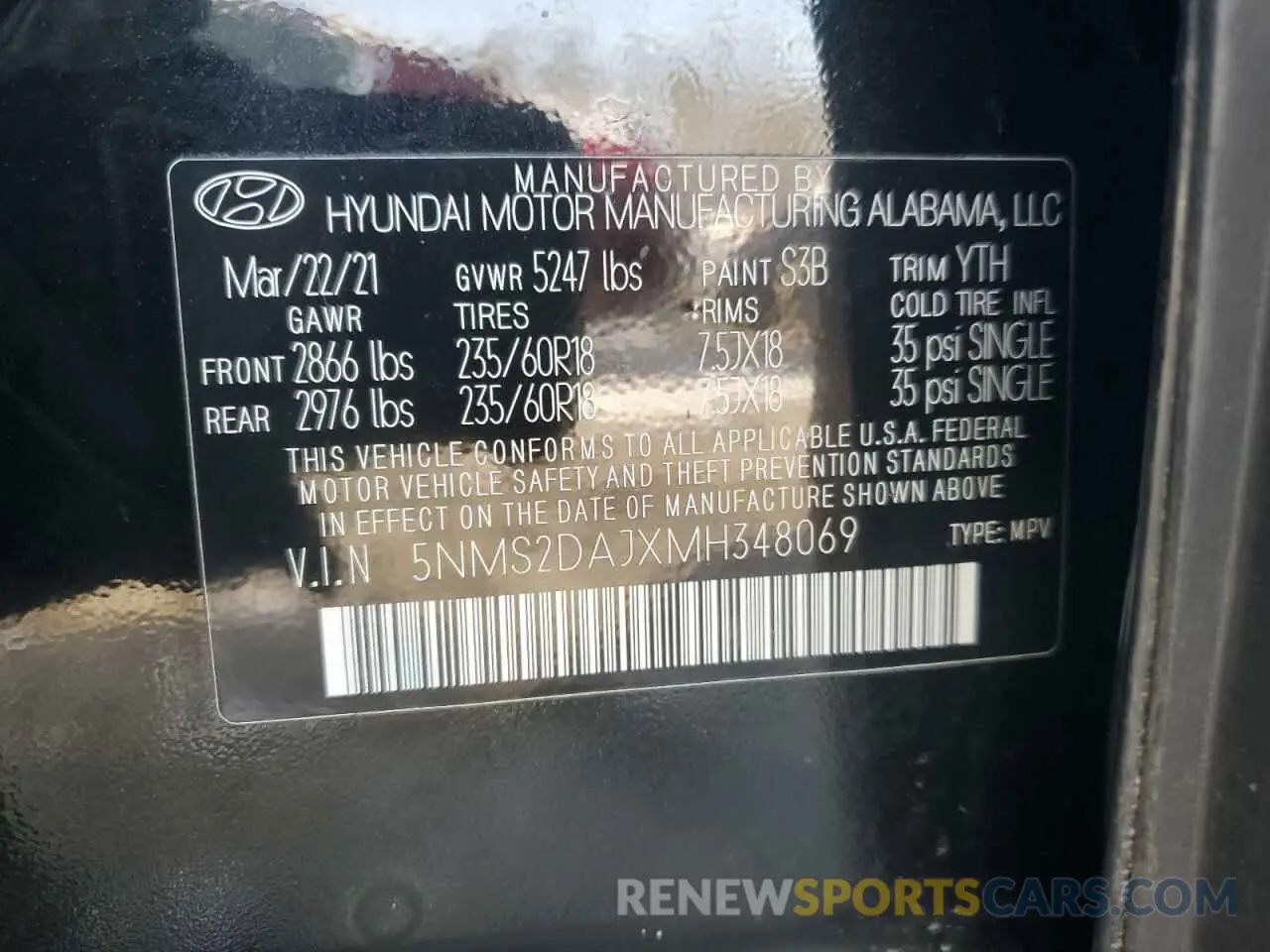 13 Фотография поврежденного автомобиля 5NMS2DAJXMH348069 HYUNDAI SANTA FE 2021