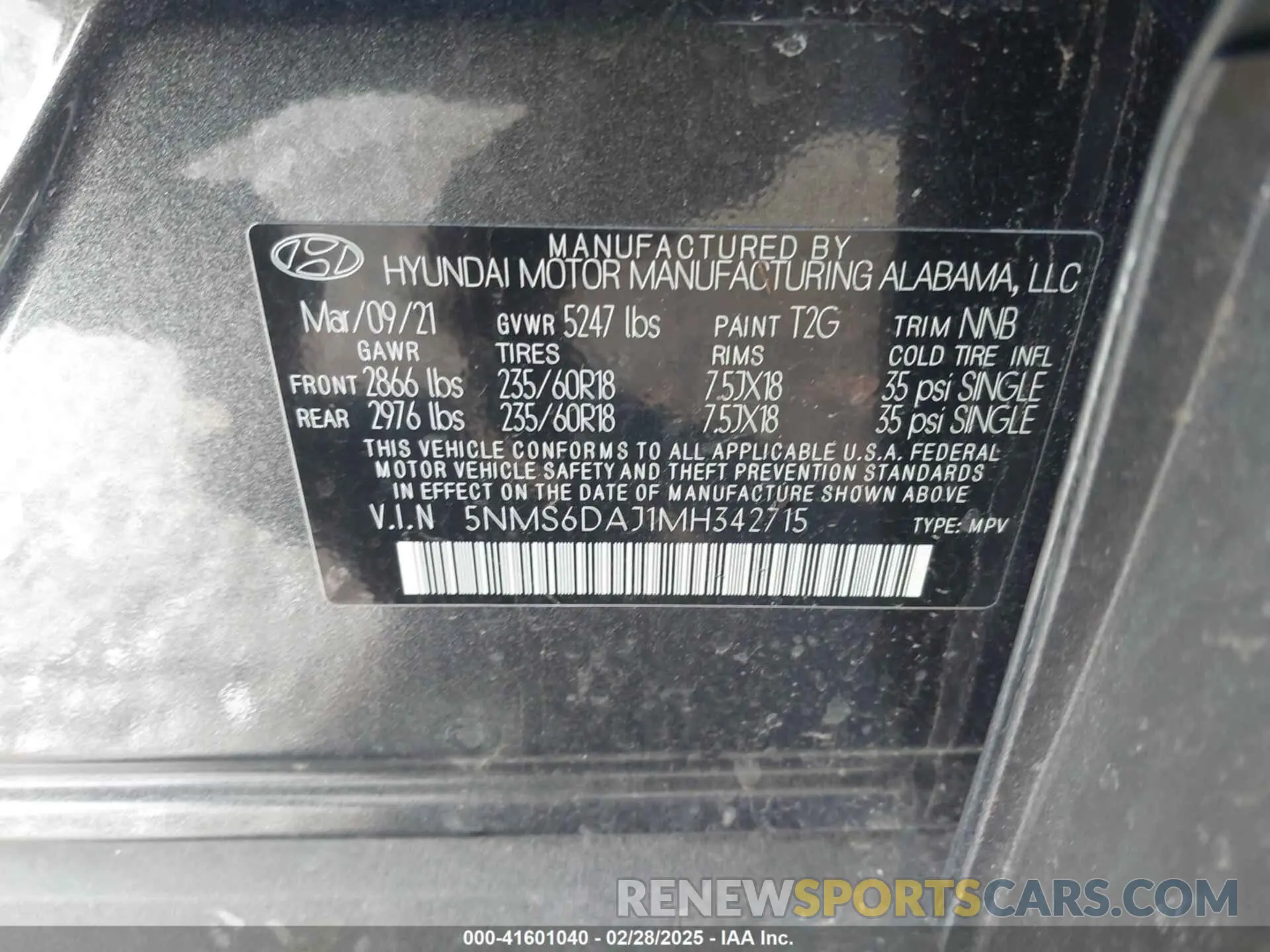 9 Photograph of a damaged car 5NMS6DAJ1MH342715 HYUNDAI SANTA FE 2021