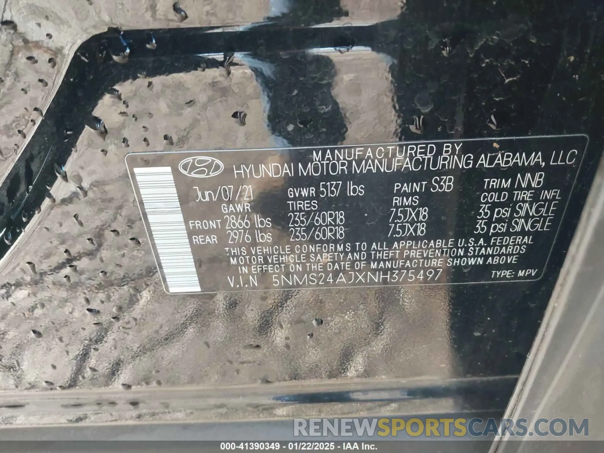 9 Photograph of a damaged car 5NMS24AJXNH375497 HYUNDAI SANTA FE 2022