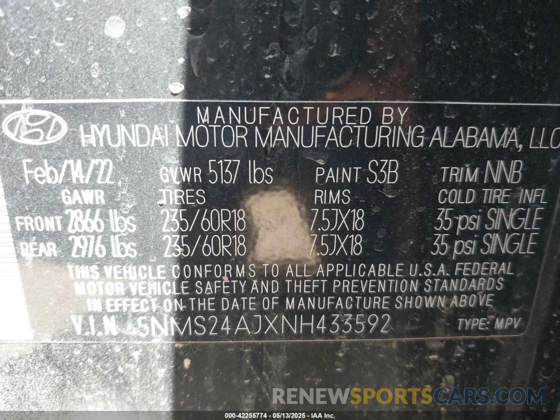 9 Photograph of a damaged car 5NMS24AJXNH433592 HYUNDAI SANTA FE 2022