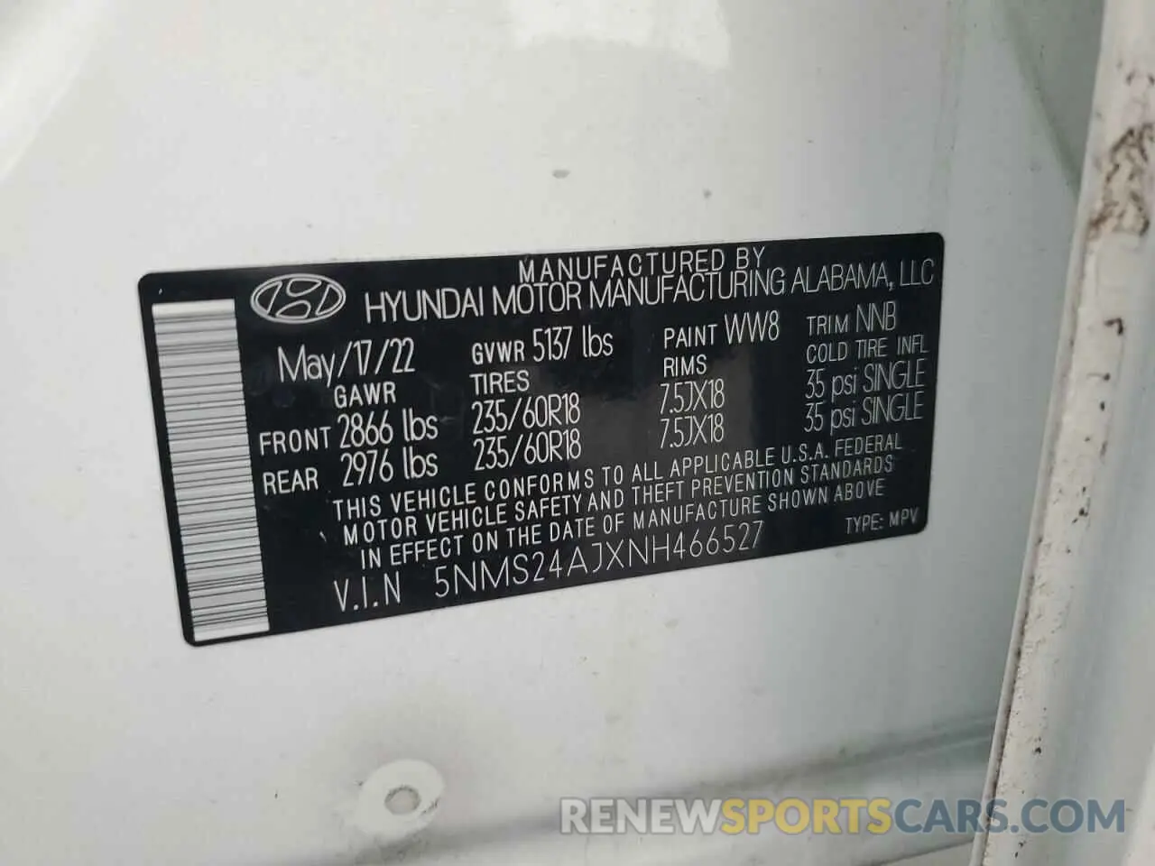 14 Фотография поврежденного автомобиля 5NMS24AJXNH466527 HYUNDAI SANTA FE 2022