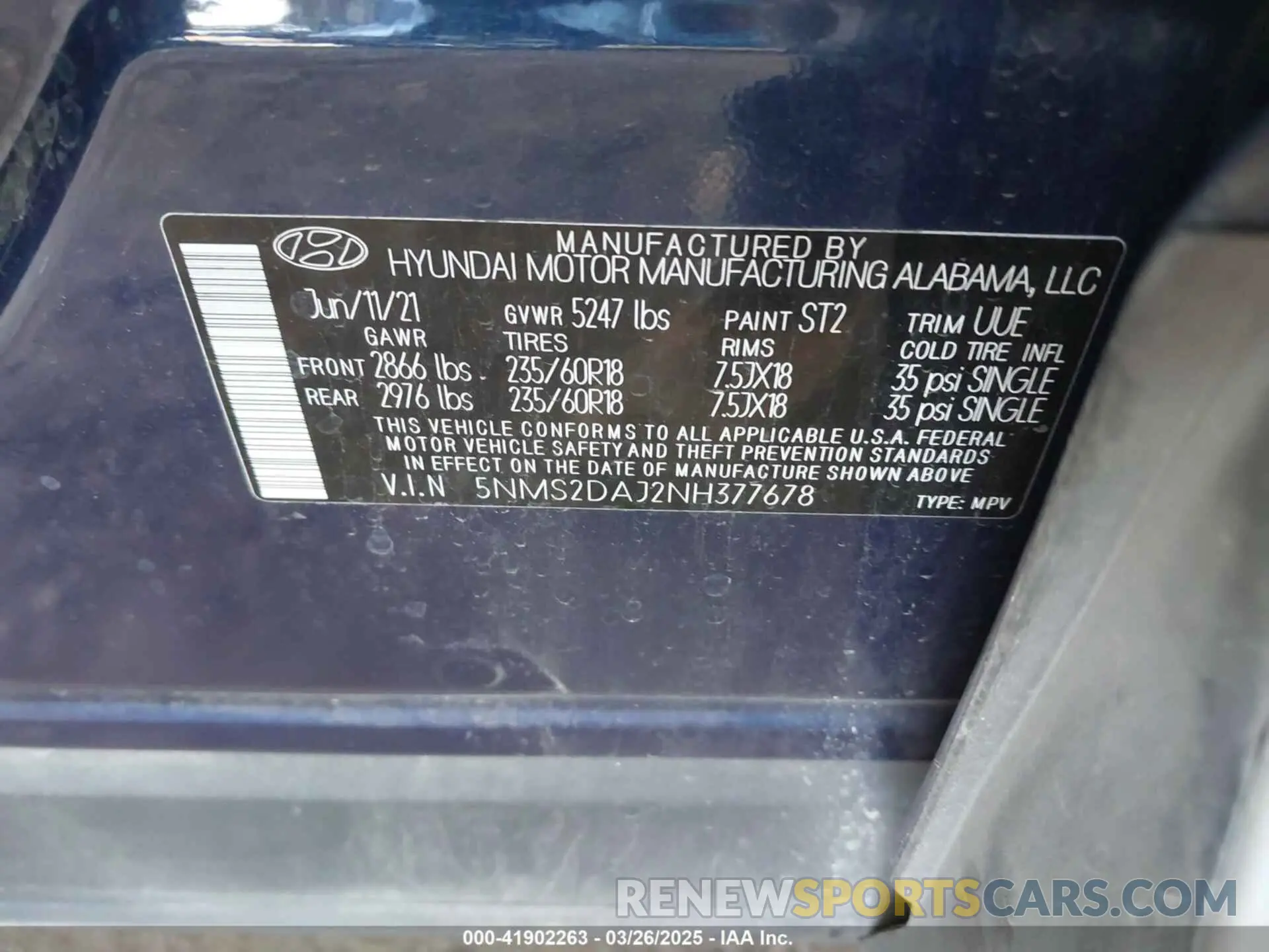 9 Photograph of a damaged car 5NMS2DAJ2NH377678 HYUNDAI SANTA FE 2022