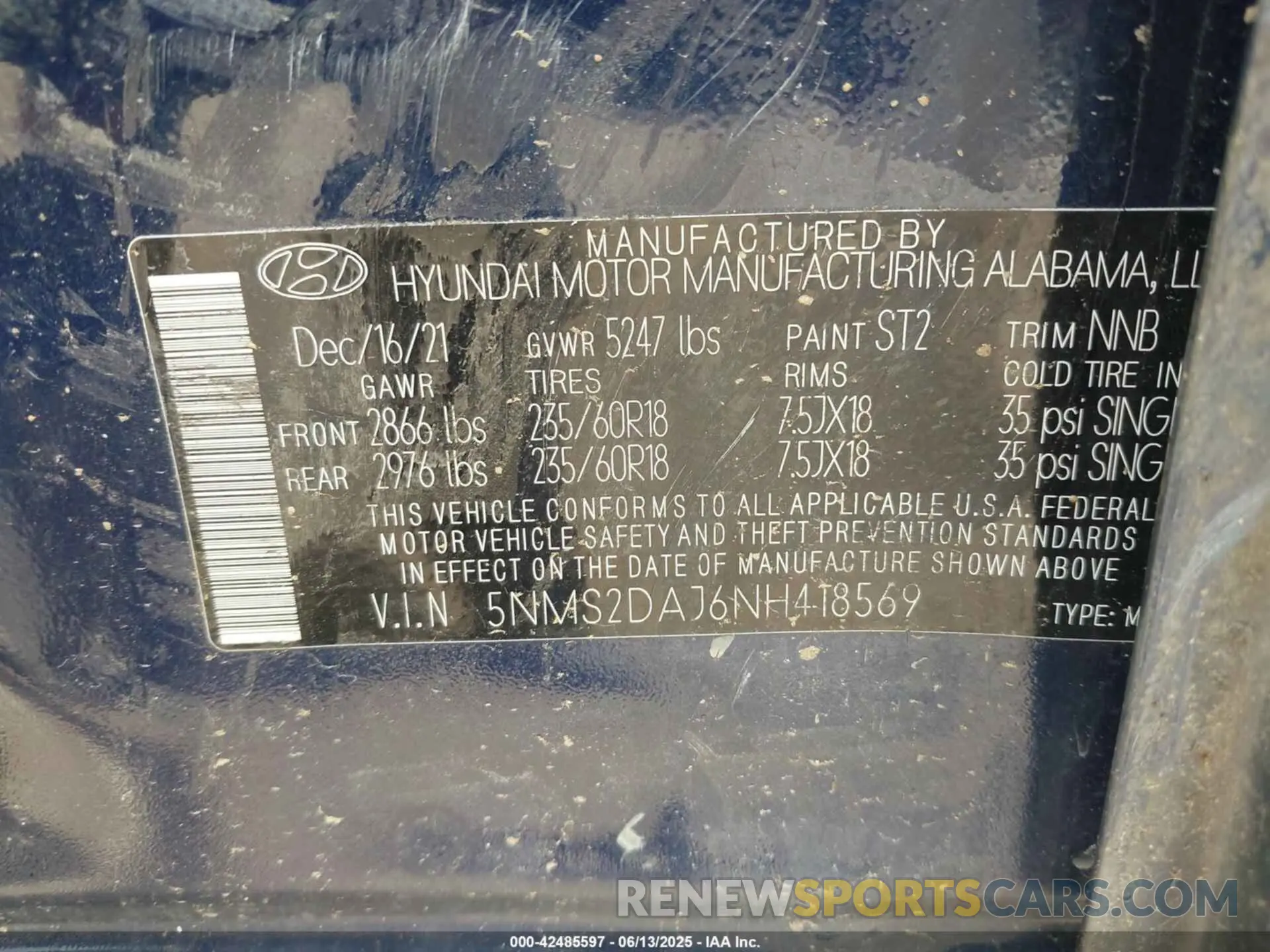 9 Фотография поврежденного автомобиля 5NMS2DAJ6NH418569 HYUNDAI SANTA FE 2022