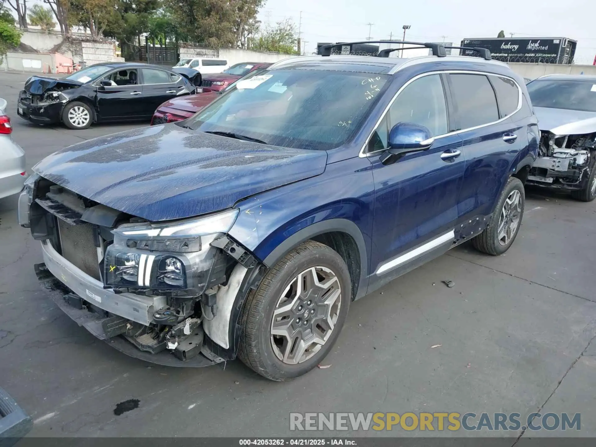 2 Photograph of a damaged car 5NMS44AL4NH453428 HYUNDAI SANTA FE 2022