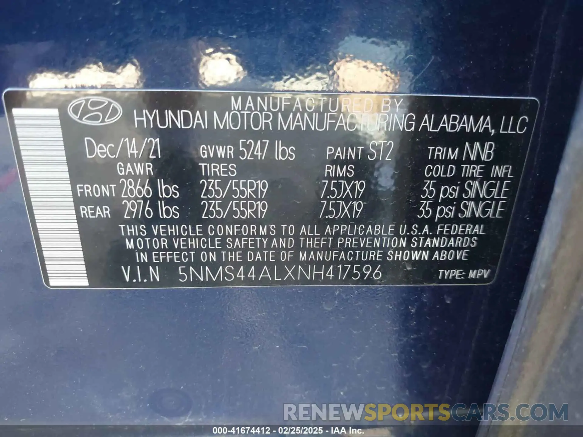 9 Фотография поврежденного автомобиля 5NMS44ALXNH417596 HYUNDAI SANTA FE 2022