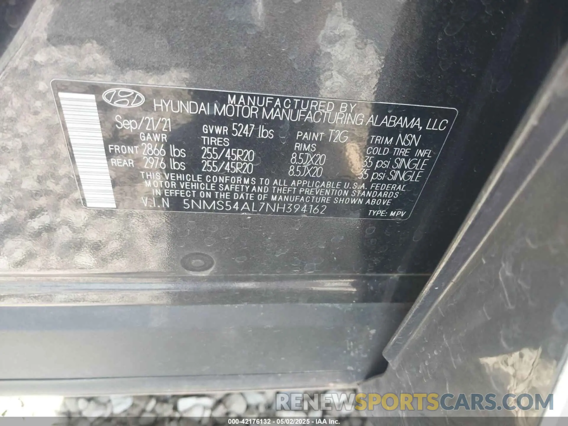 9 Photograph of a damaged car 5NMS54AL7NH394162 HYUNDAI SANTA FE 2022