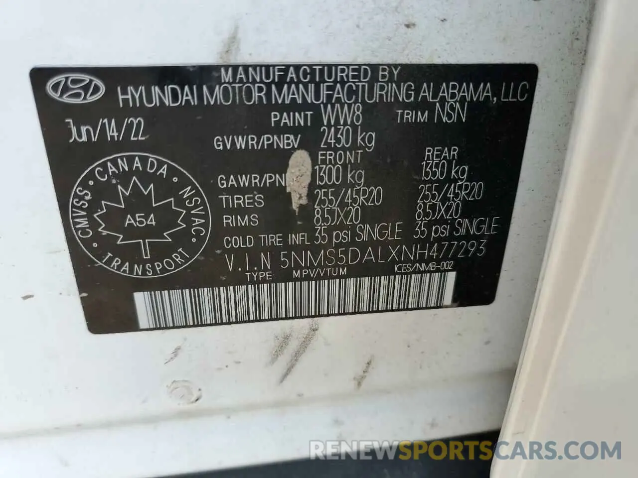 13 Фотография поврежденного автомобиля 5NMS5DALXNH477293 HYUNDAI SANTA FE 2022