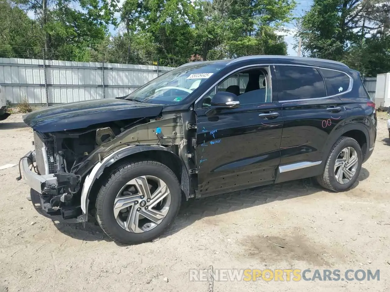 1 Photograph of a damaged car 5NMS64AJ8NH402992 HYUNDAI SANTA FE 2022