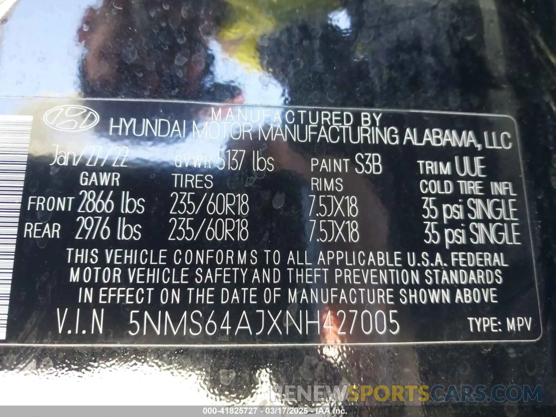 9 Photograph of a damaged car 5NMS64AJXNH427005 HYUNDAI SANTA FE 2022