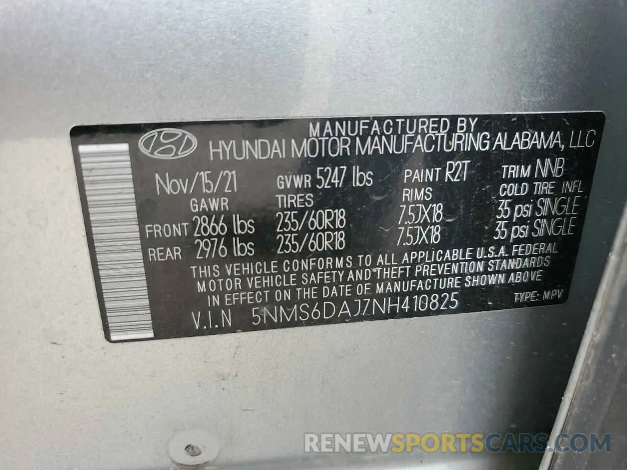 13 Фотография поврежденного автомобиля 5NMS6DAJ7NH410825 HYUNDAI SANTA FE 2022