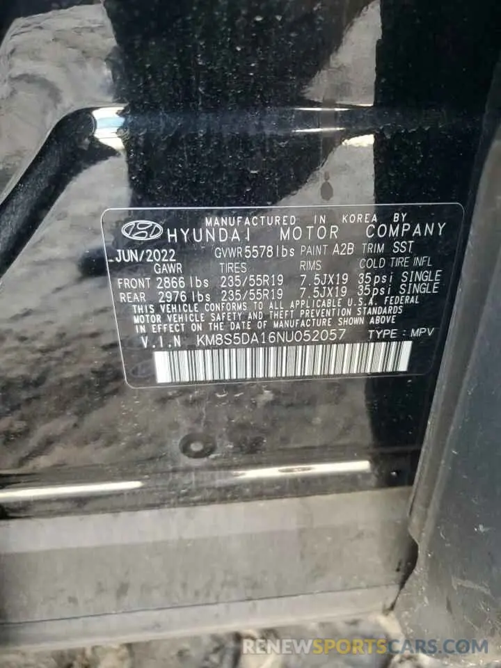 13 Фотография поврежденного автомобиля KM8S5DA16NU052057 HYUNDAI SANTA FE 2022