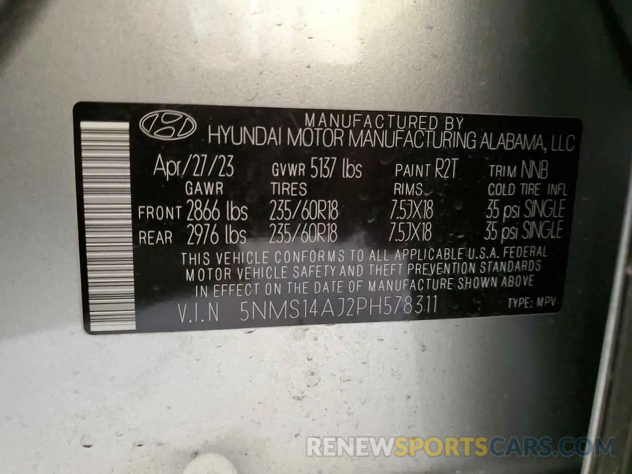 16 Фотография поврежденного автомобиля 5NMS14AJ2PH578311 HYUNDAI SANTA FE 2023